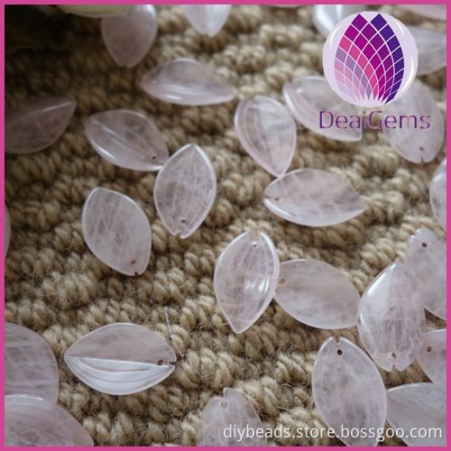 20x12mm flower petal rose quartz loose beads